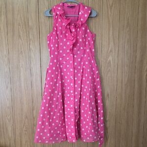 Jones New York Pink and White Polka Dot Top